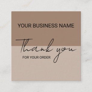 Mocha Thank You  Square Business Card