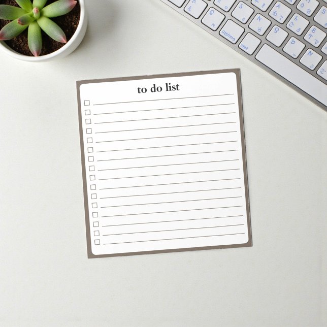 Mocha To Do List Minimalist Teacher Organizer  Notepad (Mocha To Do List Minimalist Teacher Organizer Notepad)