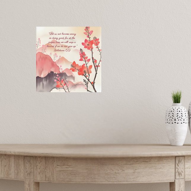 Mocha Verona Sunset Mountain Meadow Bible Verse  Poster (Creator Uploaded)