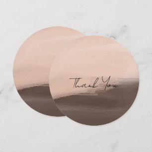 Mocha Watercolor Abstract Thank You Card