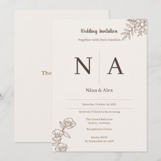 Mocha Wedding Invitation