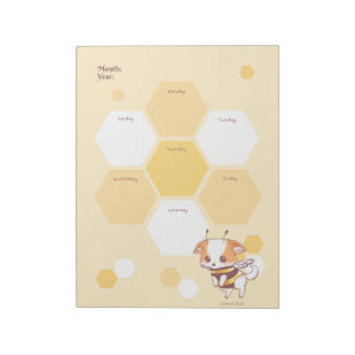 Mochi Bee Cute Puppy Honey Bee Weekly Planner Notepad