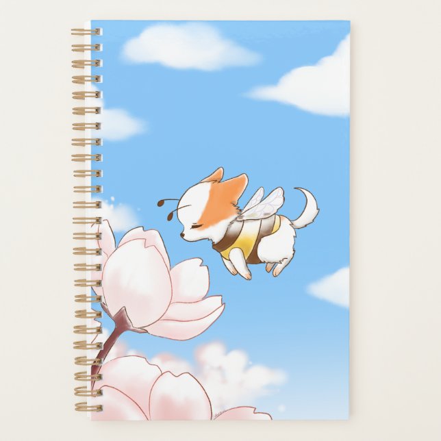 Mochi Bee Smelling the Flowers Cherry Blossom  Planner (Front)