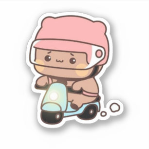 Mochi Brownie Bear Bike Riding