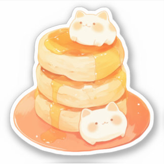 Mochi Cats and Japanese Fluffy Pancakes Sticker