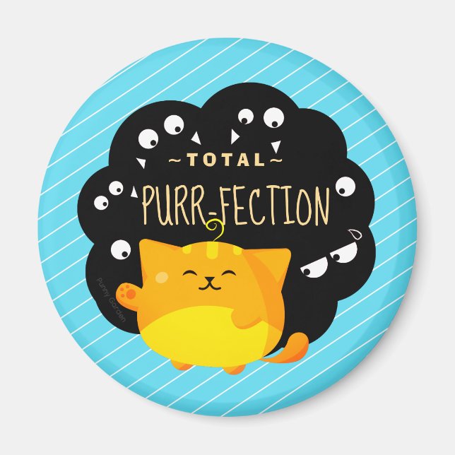 Mochi Halloween - Cute Orange Cat Purr-fection Magnet (Front)
