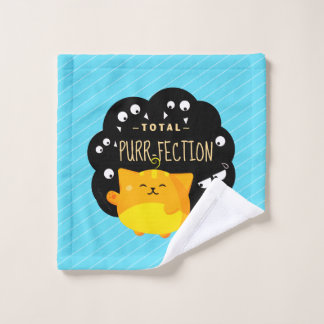 Mochi Halloween - Cute Orange Cat Purr-fection Wash Cloth