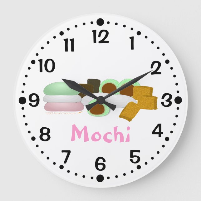 Mochi Lovers Rice Cakes Kitchen Clock w/Minutes (Front)