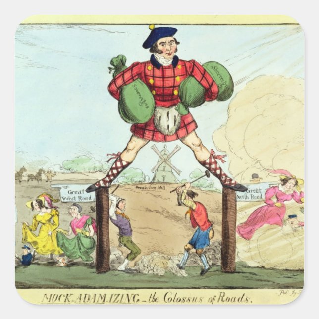 Mock-Adam-izing: the Colossus of Roads Square Sticker (Front)