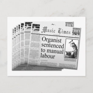 mock newspaper postcard UK spelling