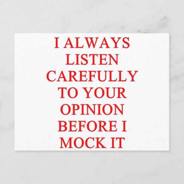 MOCK you insult Postcard (Front)