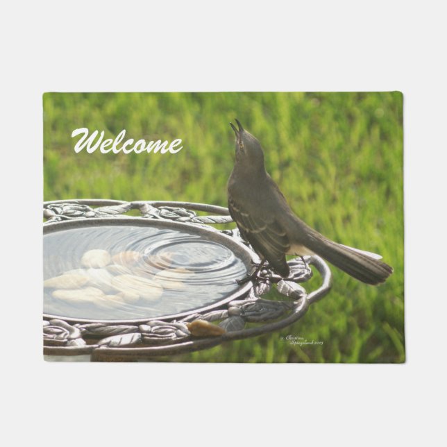 Mockingbird bird Welcome Doormat (Front)