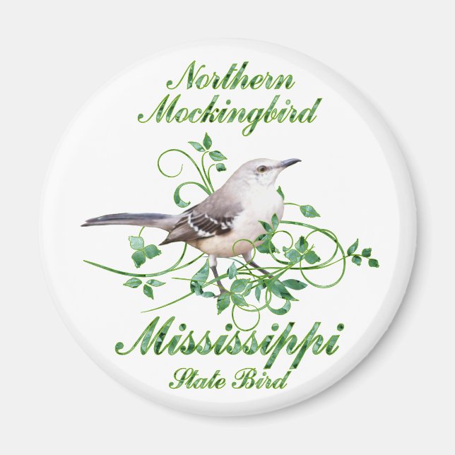 Mockingbird Mississippi State Bird Magnet (Front)
