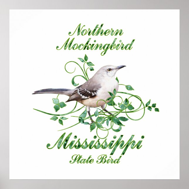 Mockingbird Mississippi State Bird Poster (Front)