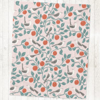 Mockingbird Orange Blossom Bird Flower Blush Pink