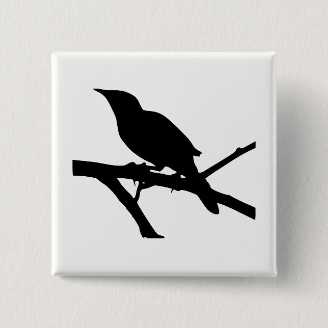 Mockingbird Silhouette 15 Cm Square Badge (Front)