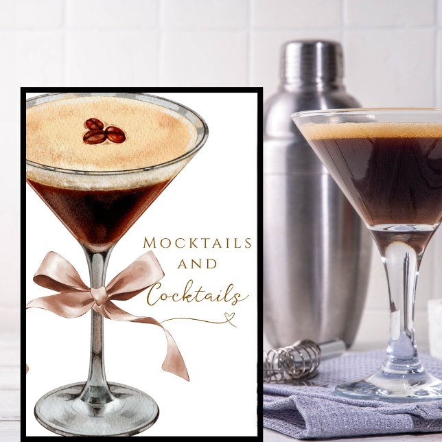 Mocktails Cocktails Espresso Martini Bridal Shower Poster (Creator Uploaded)