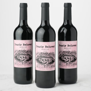 Mockup Dearly Beloved Skeleton, Custom Wine Labels