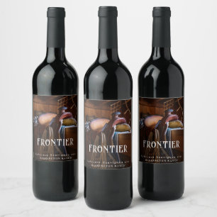 Mockup Frontier Saddle Western Custom Wine Labels