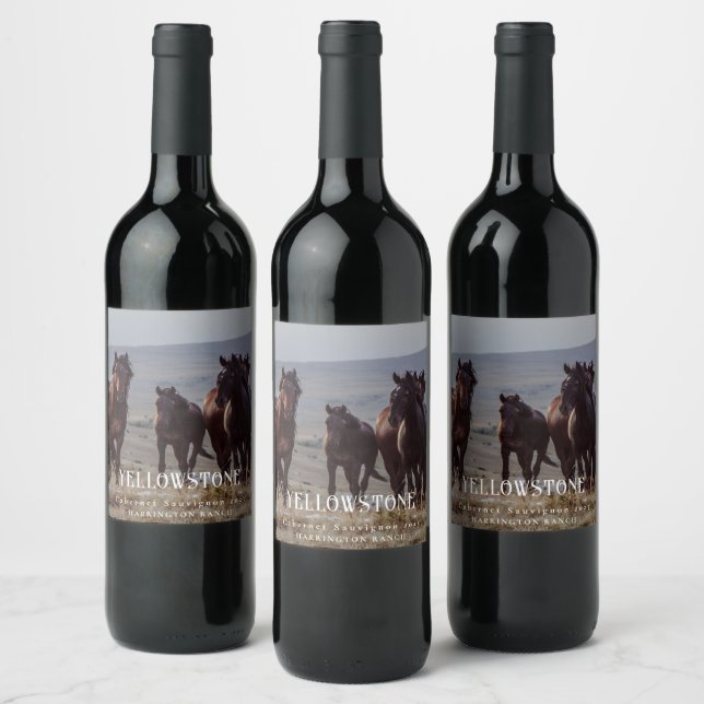 Mockup Horses Western Custom Wine Labels (Bottles)