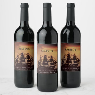 Mockup Pirate Ship Custom Wine Labels