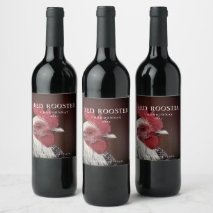 Mockup Simple Red Rooster Custom Wine Labels