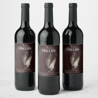 Mockup Stallion Horse Custom Wine Labels