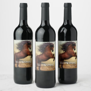 Mockup Wild Horse Western Custom Wine Labels
