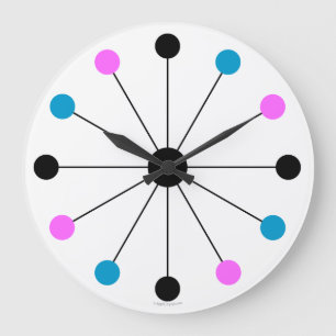 Mod 1960s Retro Wall Clock