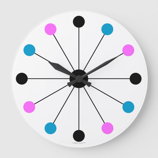 Mod 1960s Retro Wall Clock (Front)