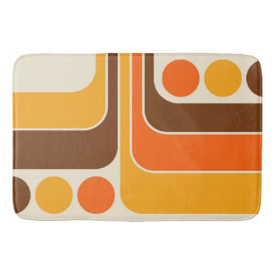 Mod 1970s Retro Style Geometric Design Bath Mat