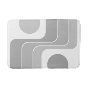 Mod 1970s Retro Style Geometric Design Bath Mat