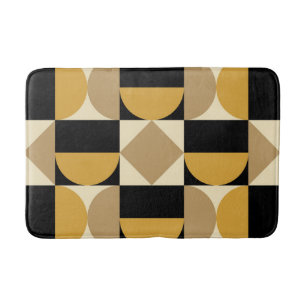 Mod 1970s Retro Style Geometric Design Bath Mat