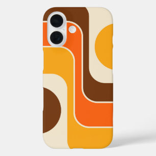 Mod 1970s Retro Style Geometric Design iPhone 16 Case