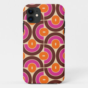 Mod 1970s Retro Style Geometric Design iPhone 11 Case