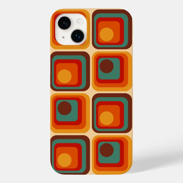 Mod 1970s Retro Style Geometric Design Case-Mate iPhone Case (Back)