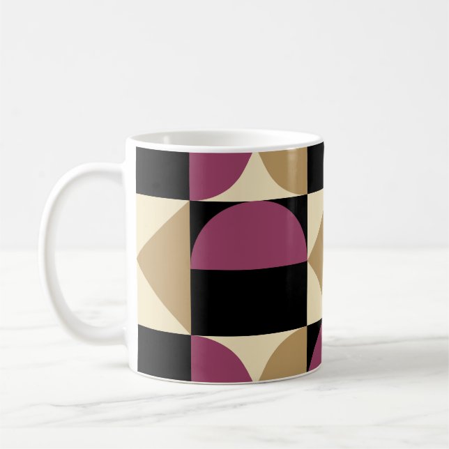 Mod 1970s Retro Style Geometric Design Coffee Mug (Left)