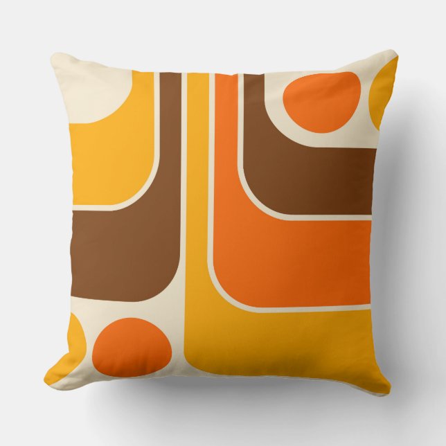 Mod 1970s Retro Style Geometric Design Cushion (Front)