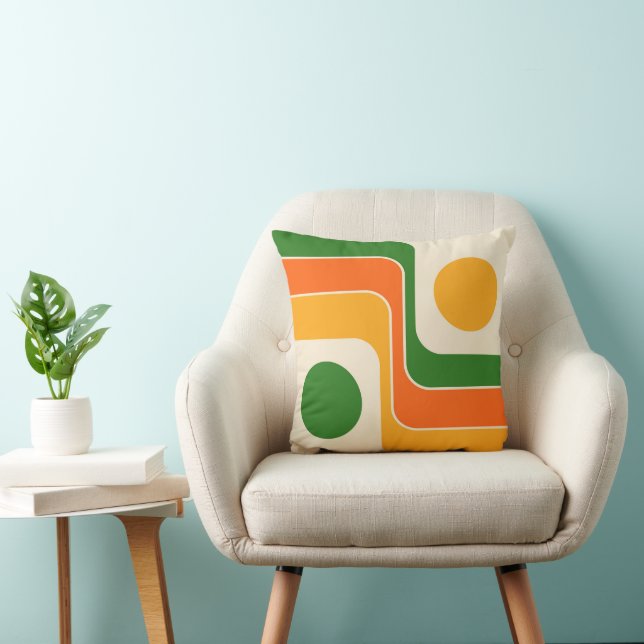 Mod 1970s Retro Style Geometric Design Cushion (Chair)