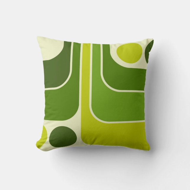 Mod 1970s Retro Style Geometric Design Cushion (Front)