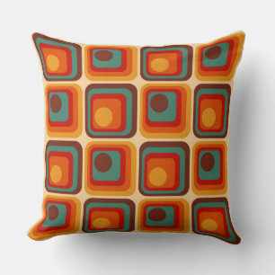Mod 1970s Retro Style Geometric Design Cushion