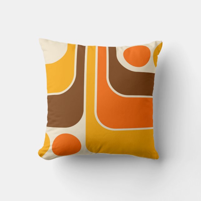 Mod 1970s Retro Style Geometric Design Cushion (Front)