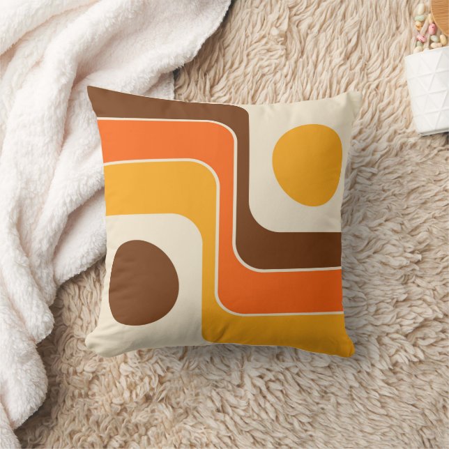 Mod 1970s Retro Style Geometric Design Cushion (Blanket)