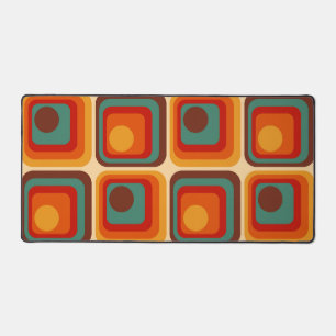 Mod 1970s Retro Style Geometric Design Desk Mat