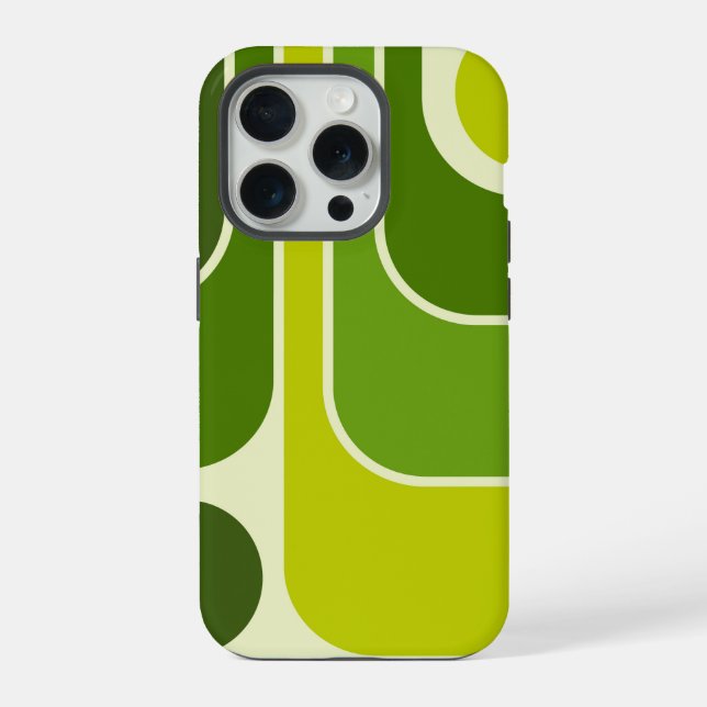 Mod 1970s Retro Style Geometric Design iPhone Case (Back)