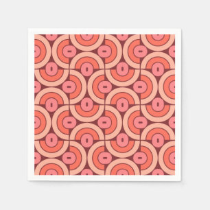 Mod 1970s Retro Style Geometric Design Napkin