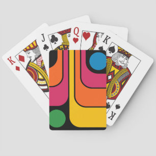 Mod 1970s Retro Style Geometric Design Playing Cards