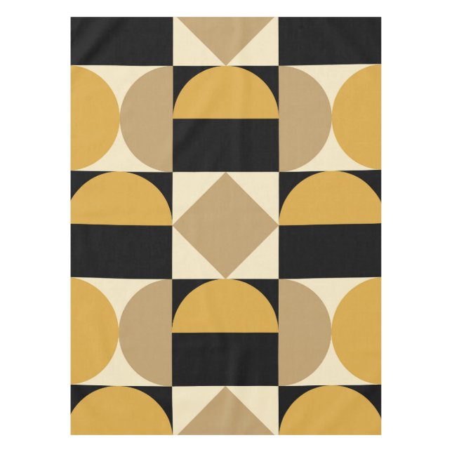 Mod 1970s Retro Style Geometric Design Tablecloth (Front)