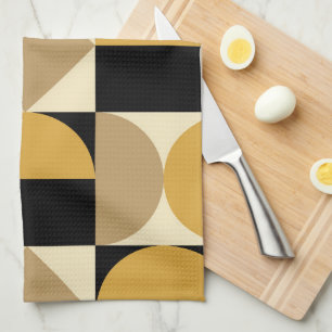 Mod 1970s Retro Style Geometric Design Tea Towel