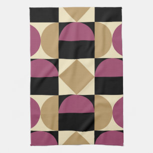 Mod 1970s Retro Style Geometric Design Tea Towel